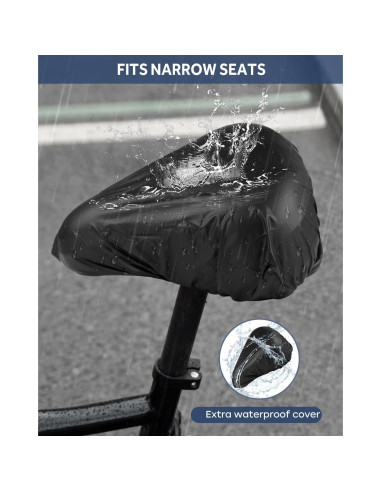 Funda de Asiento de Bicicleta MXMXK Acolchada Gel Negro