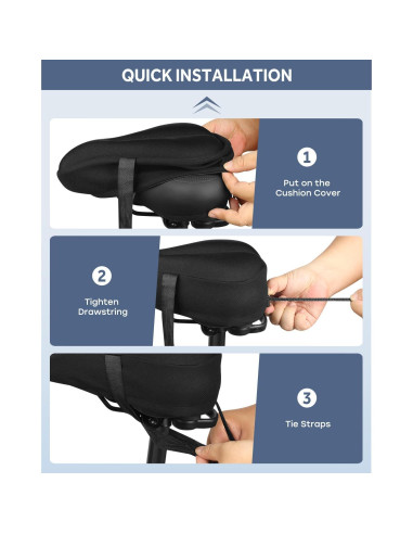 Funda de Asiento de Bicicleta MXMXK Acolchada Gel Negro