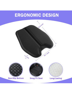 Cojín de Gel Antideslizante Binsheo para Asiento - Negro 2