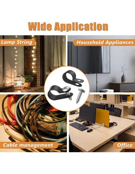 Clips de Montaje de Luz de Cuerda Mankk 50PCS 13mm Nylon