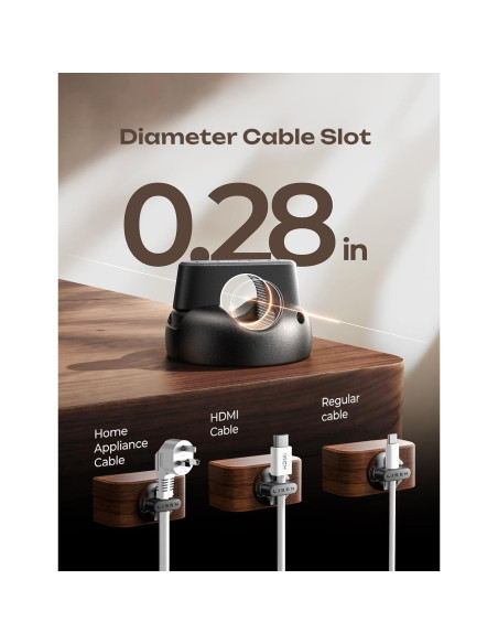 Sujetadores de Cables Magnéticos LISEN - Paquete de 10, Negro