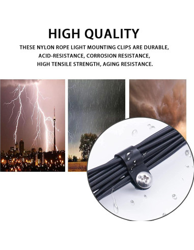 Clips de Montaje de Luz de Cuerda Mankk 50PCS 13mm Nylon