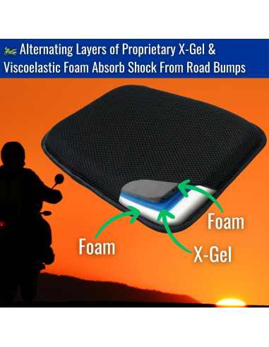 Almohadilla de Gel para Asiento de Motocicleta GEARS X-Tender