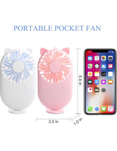 Ventilador Portátil de Mano Aeergured 4 Pack USB 3 Velocidades 2