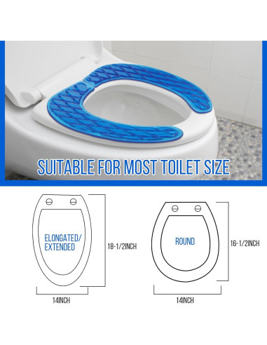 Cojín Elevador de Inodoro de Gel Rossesay Azul 16.8x11.1cm