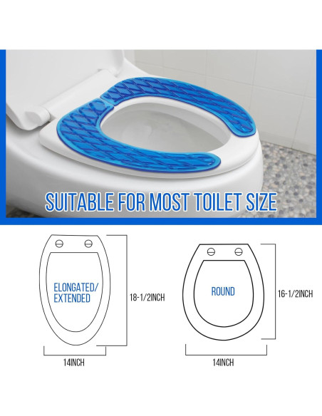 Cojín Elevador de Inodoro de Gel Rossesay Azul 16.8x11.1cm