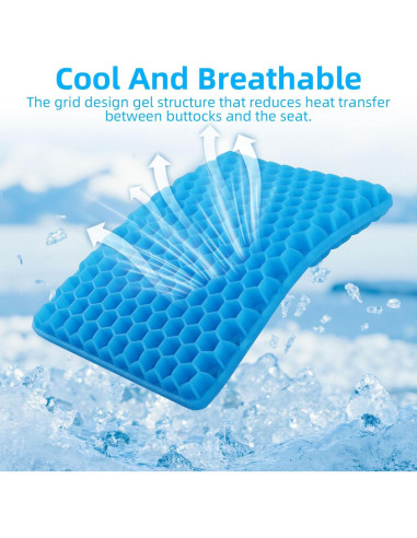 Cojín de Gel Portátil JINRUITOP 39.1x26.9cm Antideslizante