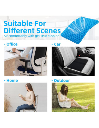Cojín de Gel Portátil JINRUITOP 39.1x26.9cm Antideslizante