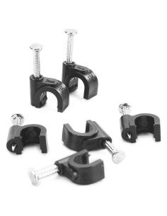Clips de Cable Ethernet Cat6 HS - 200 Piezas 7mm Negros