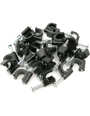 Clips de Cable Ethernet Cat6 HS - 200 Piezas 7mm Negros
