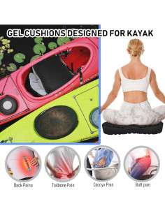 Cojín de Asiento de Gel Impermeable JINSILU para Kayak 40x37cm 2