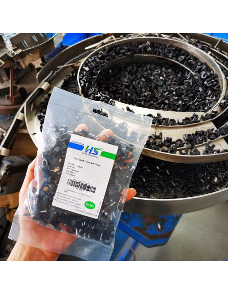 Clips de Cable Ethernet Cat6 HS - 200 Piezas 7mm Negros Clips de Cable Ethernet Cat6 HS - 200 Piezas 7mm Negros