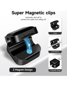 Paquete de 12 Clips Magnéticos Adhesivos para Cables Solvora 2