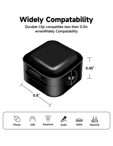 Paquete de 12 Clips Magnéticos Adhesivos para Cables Solvora