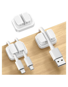 Organizador de Cables Lamicall 3 en 1 Clip Resorte Blanco 3Pcs
