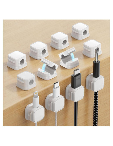Clips Magnéticos para Cables ZHANGDWA - Paquete de 12 Sujetadores