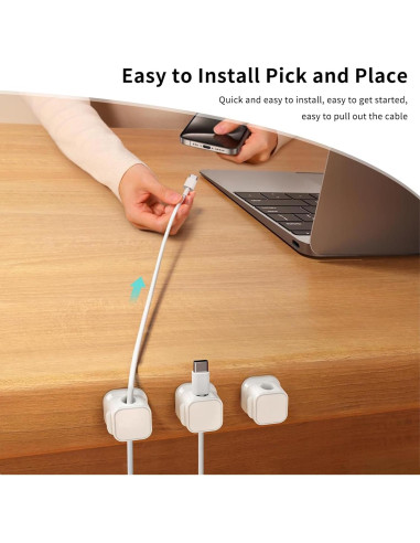 Clips Magnéticos para Cables ZHANGDWA - Paquete de 12 Sujetadores