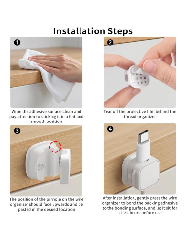 Clips Magnéticos para Cables ZHANGDWA - Paquete de 12 Sujetadores