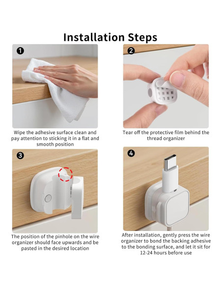 Clips Magnéticos para Cables ZHANGDWA - Paquete de 12 Sujetadores