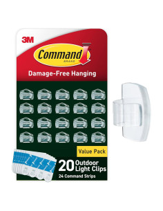 Clips Transparentes para Luces Exteriores Command - 20 Unidades