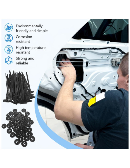 100 Hebillas de Correa de Cable Nylon Enterlent 9cm Automáticas