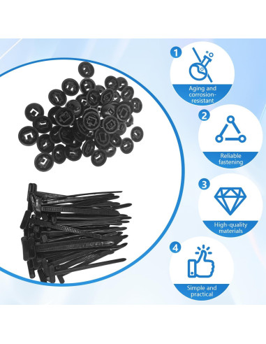 100 Hebillas de Correa de Cable Nylon Enterlent 9cm Automáticas