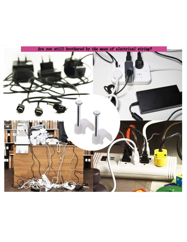 Clips de Cable Ethernet Mini Skater 3.5mm Blancos 100 Pcs