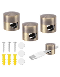 3 Anclajes de Cable Adhesivos de Aluminio Gosknor - Bronce