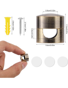 3 Anclajes de Cable Adhesivos de Aluminio Gosknor - Bronce 2