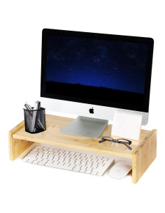 Soporte para Monitor de Madera KINLINK, Elevador Ajustable 2 Niveles