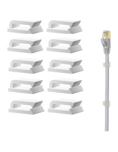 Clips de Cable Ethernet Adhesivos Coopache 100 Piezas Blanco