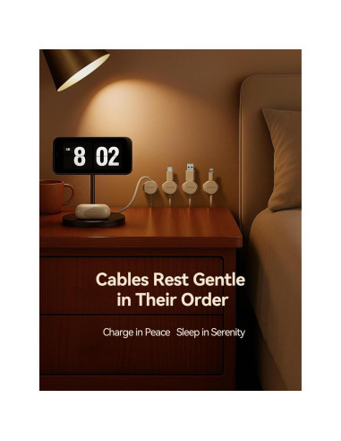 Organizador de Cables FLYLEAD Magnético 8mm Blanco - 8 Piezas