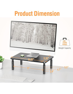 Soporte de Monitor Ajustable ELIVED - 2 Paquetes, Metal, 3 Niveles 2