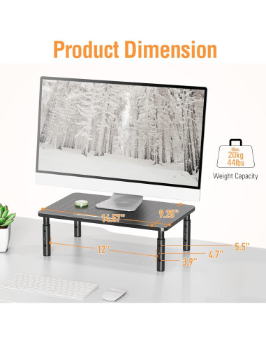 Soporte de Monitor Ajustable ELIVED - 2 Paquetes, Metal, 3 Niveles