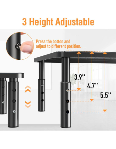 Soporte de Monitor Ajustable ELIVED - 2 Paquetes, Metal, 3 Niveles