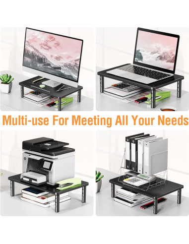 Soporte de Monitor Ajustable ELIVED - 2 Paquetes, Metal, 3 Niveles