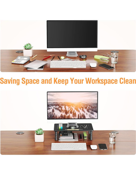 Soporte de Monitor Ajustable ELIVED - 2 Paquetes, Metal, 3 Niveles