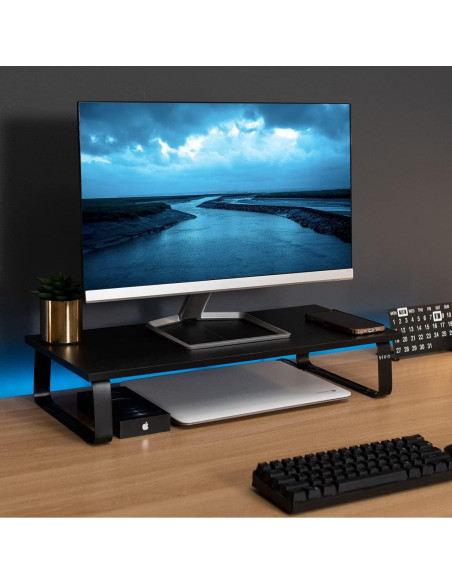 Soporte Elevador para Monitor VIVO STAND-V000D 60.4cm Negro