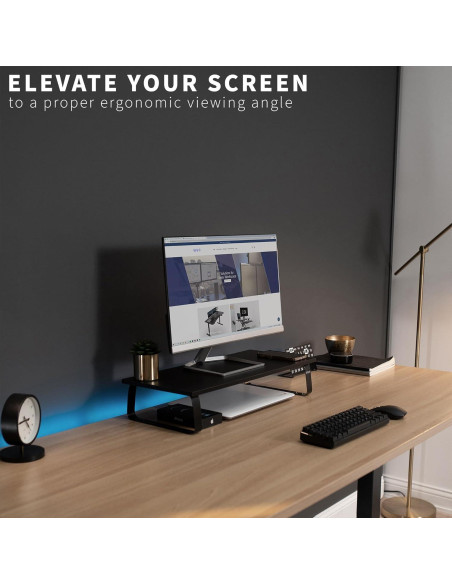 Soporte Elevador para Monitor VIVO STAND-V000D 60.4cm Negro