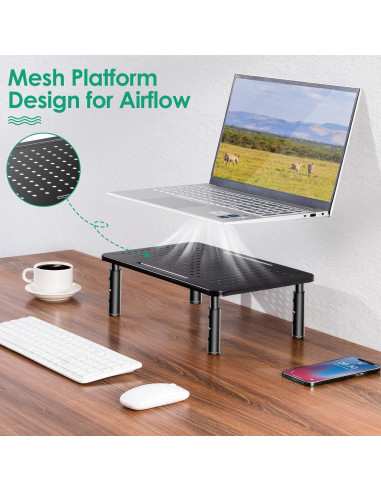 Soporte para Monitor Ajustable La Jaco - Negro, 3 Alturas