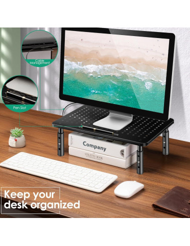 Soporte para Monitor Ajustable La Jaco - Negro, 3 Alturas