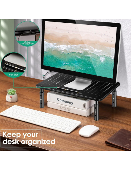 Soporte para Monitor Ajustable La Jaco - Negro, 3 Alturas