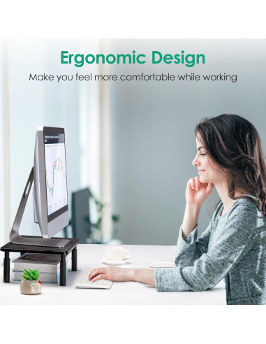 Soporte para Monitor Ajustable La Jaco - Negro, 3 Alturas