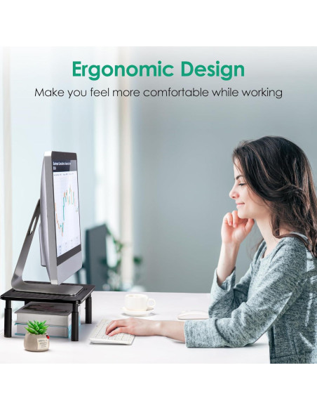 Soporte para Monitor Ajustable La Jaco - Negro, 3 Alturas