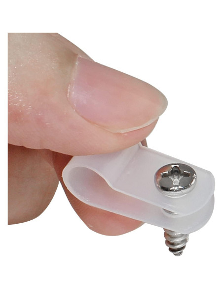 100 Clips de Montaje de Cable Rierdge 0.64 cm Nylon Blanco