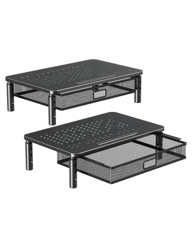 Soporte de Monitor Ajustable Elived con Cajón - Metal 19.96kg