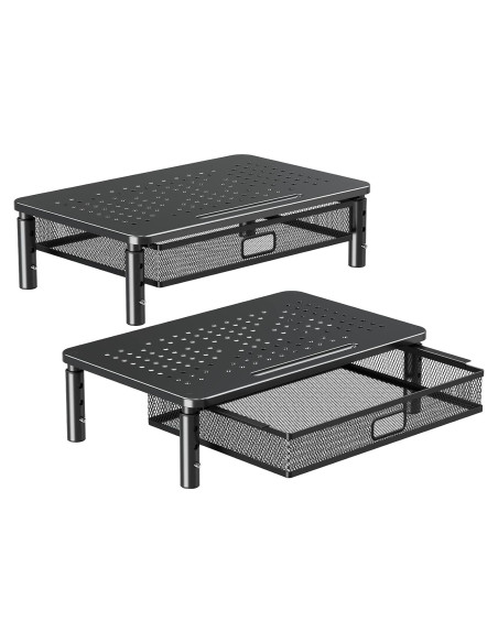 Soporte de Monitor Ajustable Elived con Cajón - Metal 19.96kg