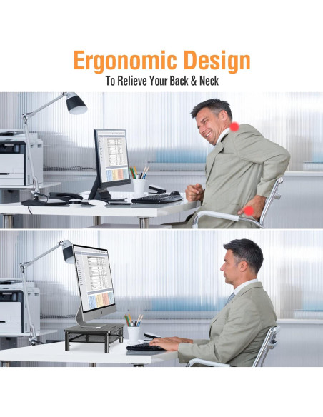 Soporte de Monitor Ajustable Elived con Cajón - Metal 19.96kg