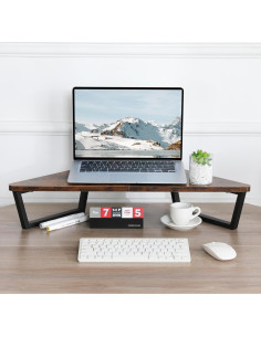 Soporte de Monitor Triangular TEAMIX 66x32 cm Madera Metal 2