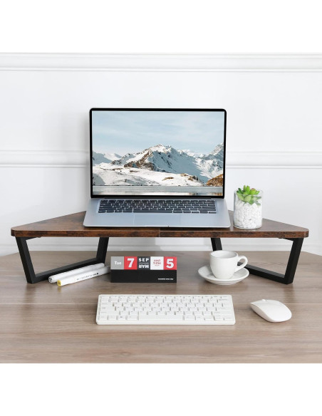 Soporte de Monitor Triangular TEAMIX 66x32 cm Madera Metal